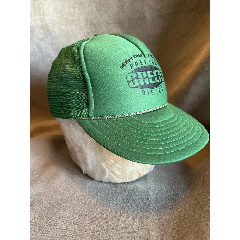 VTG NOS Nissin Rope Snapback Trucker Hat Cap Full Foam Premium Green Diesel